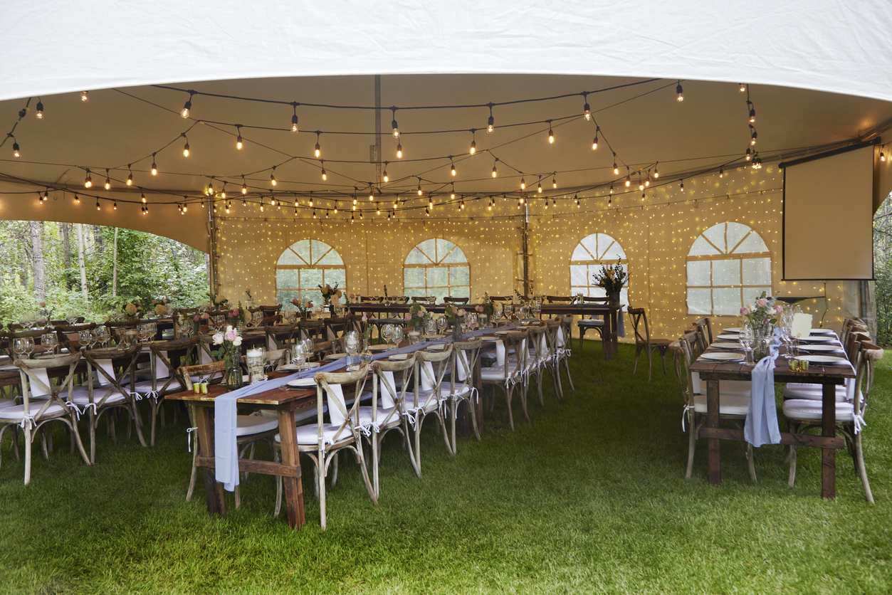 Outdoor wedding reception
